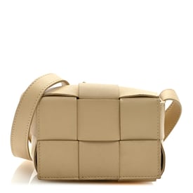 Bottega Veneta Lambskin Maxi Intreccio Candy Cassette Crossbody Bag Porridge Gold