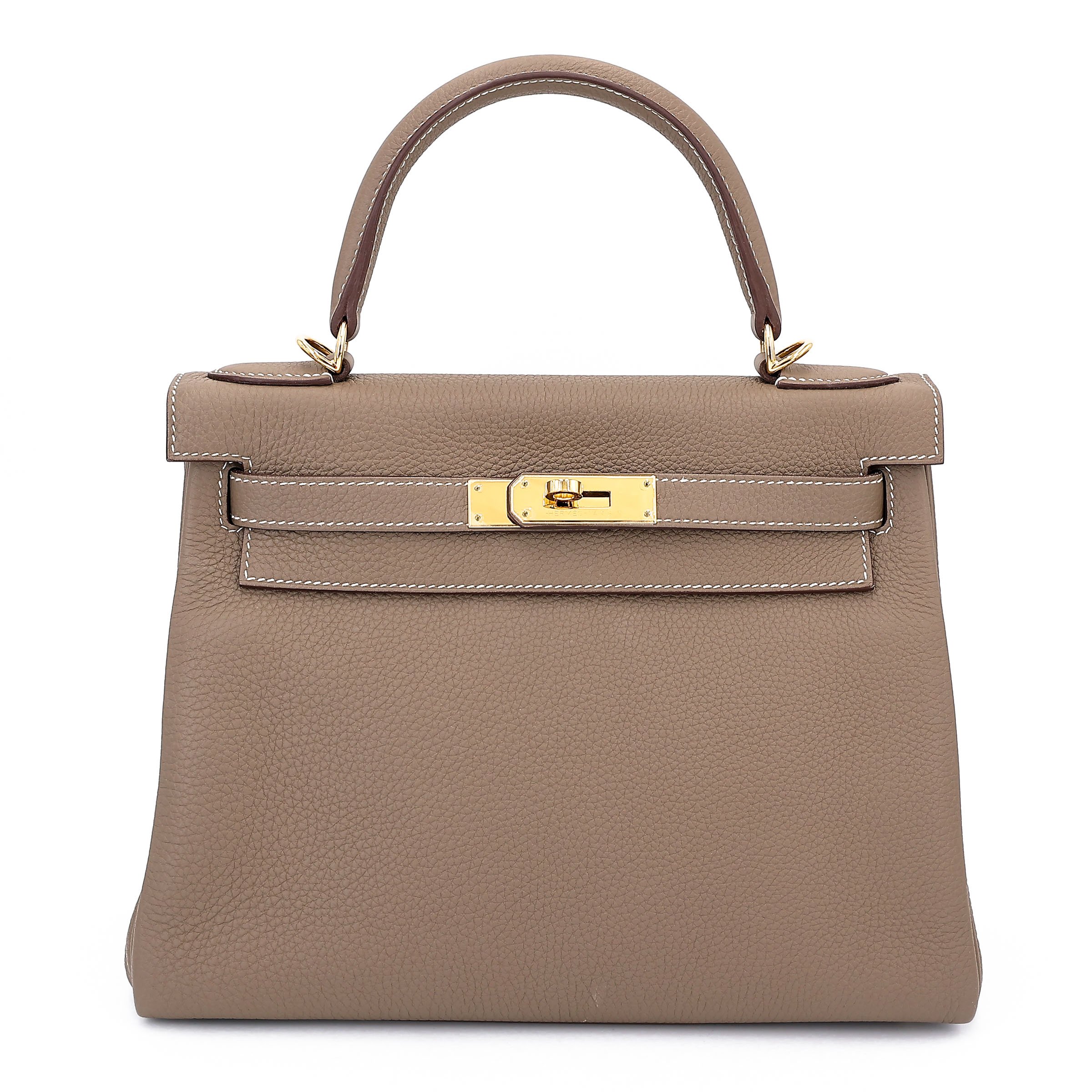 Hermes Excellent ( Rank SA ) HERMÈS Kelly 28 Etoupe (18) Togo Gold hardware Z (2021)