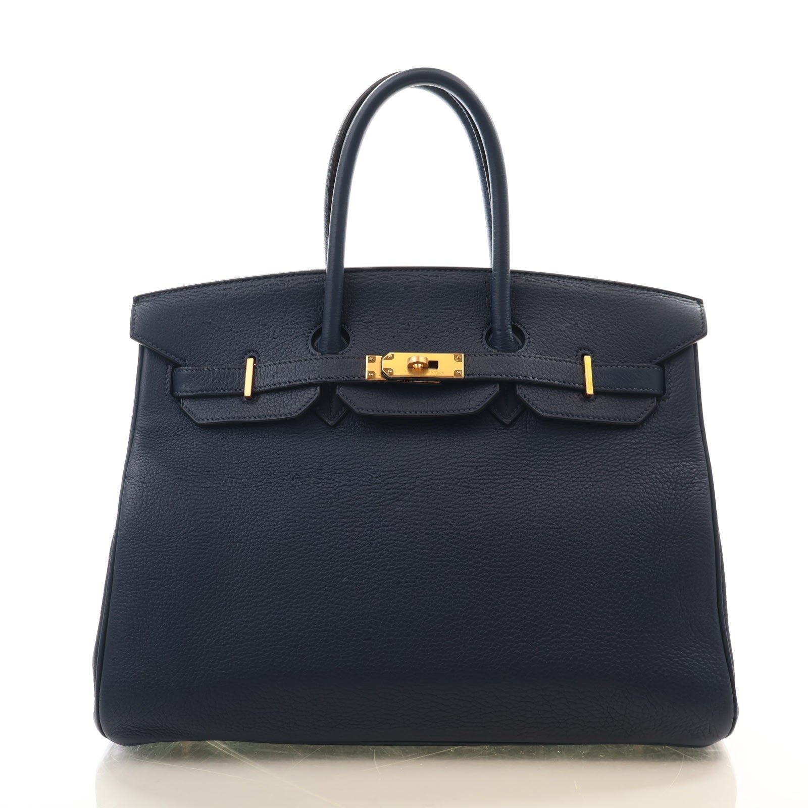 Hermes Vintage Bleu de Prusse Clemence Birkin 35