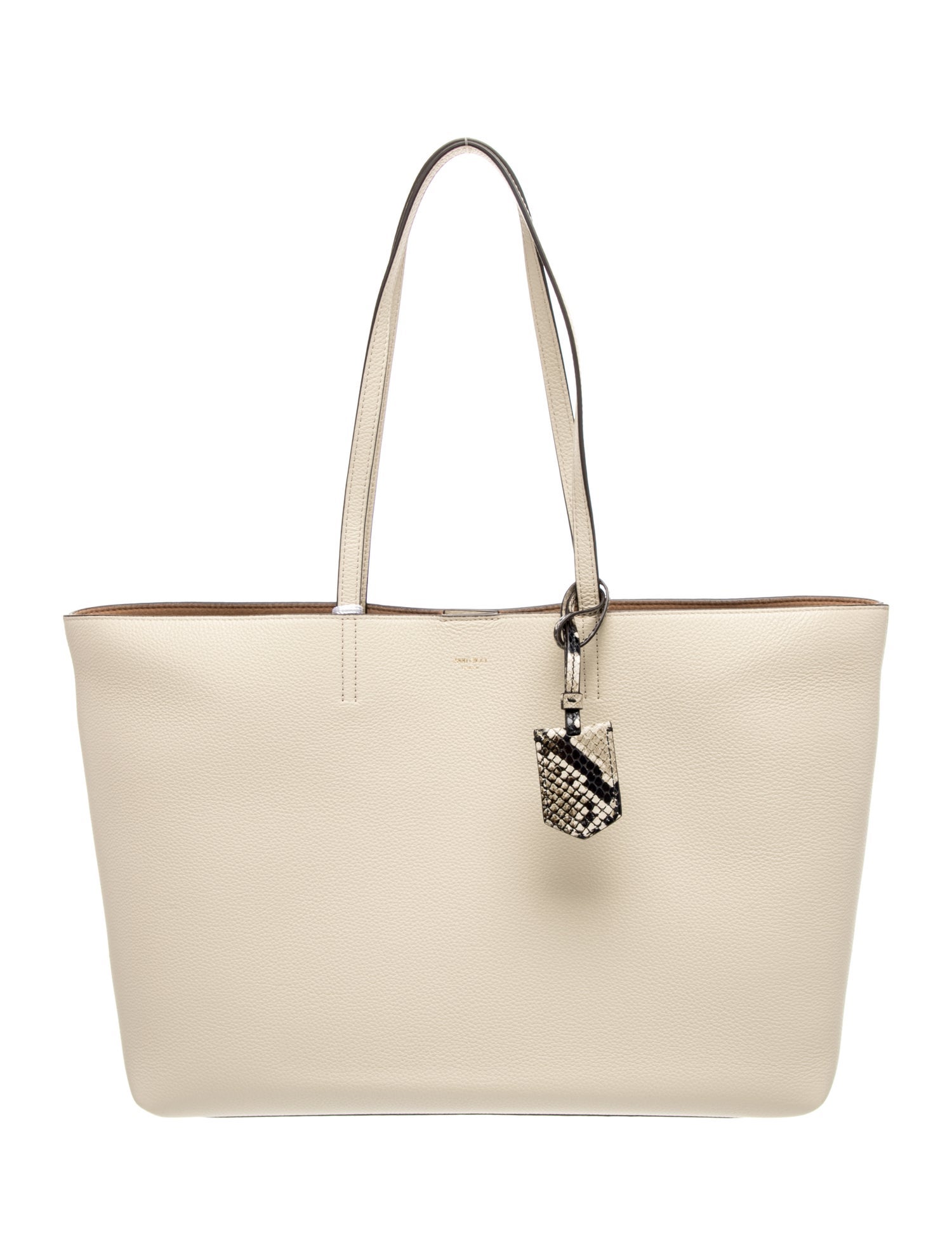 Jimmy Choo Leather Leather Tote Bag with Snakeskin Tag