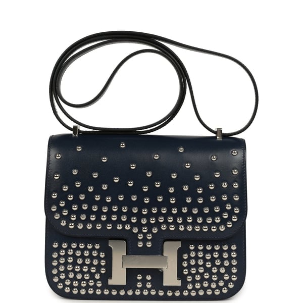 Hermes Constance 18 Clouté Bleu Abysse Box Palladium Hardware