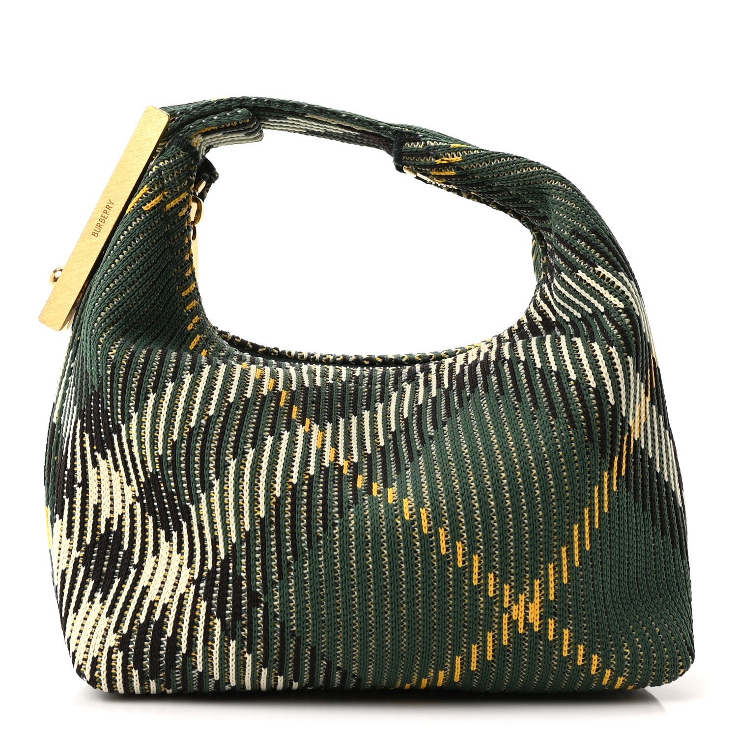 Burberry Burberry Canvas Knitted Check Mini Peg Duffle Bag Ivy