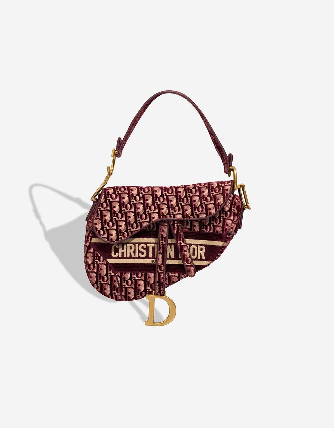 
		Saddle Medium Velvet / Canvas Burgundy    