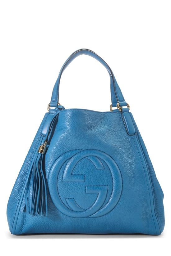 Blue Leather Soho Shoulder Bag