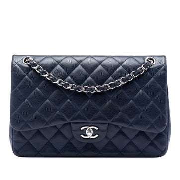 Calf Leather Jumbo Classic Caviar Double Flap