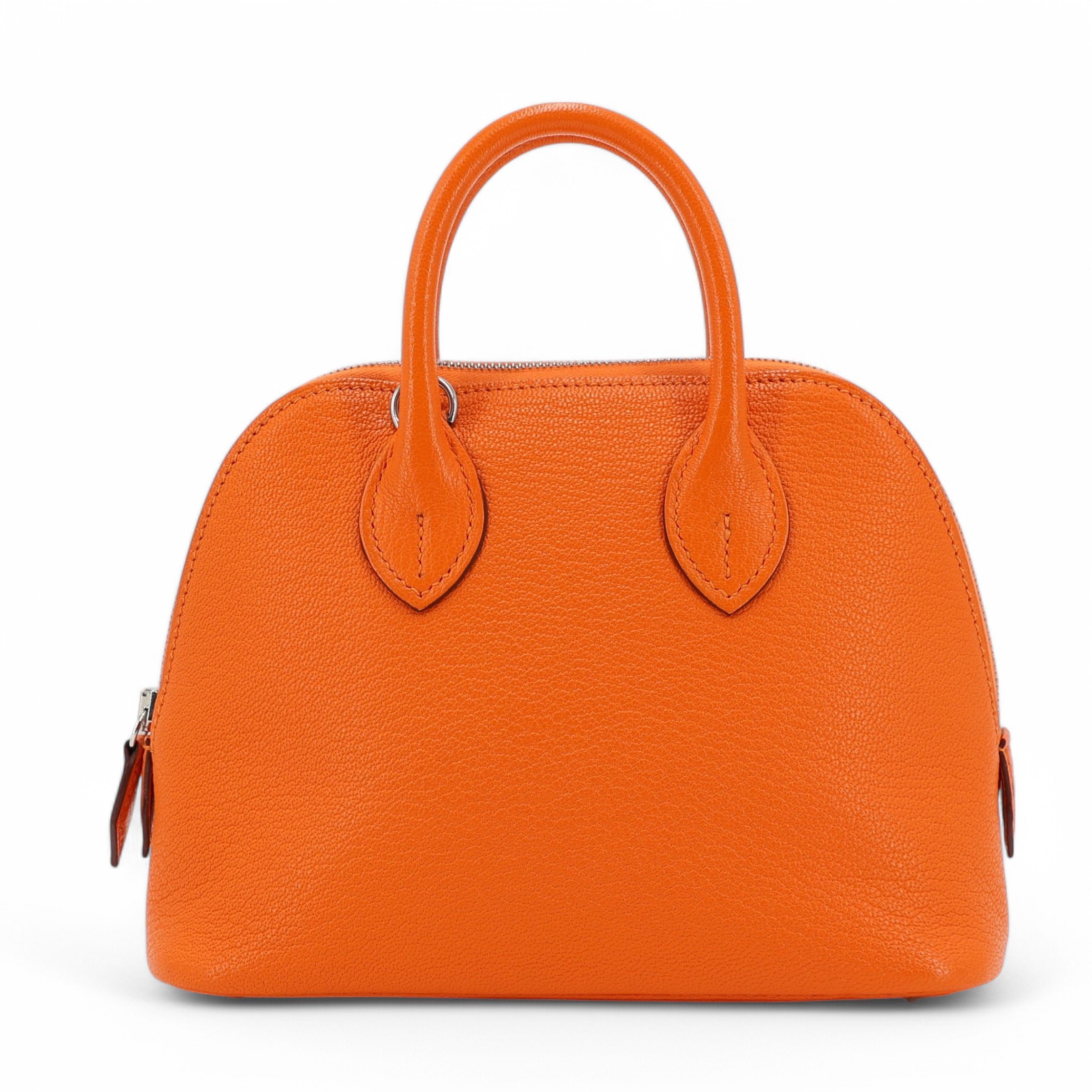 Hermes Excellent ( Rank SA ) HERMÈS Mini Bolide 1923 Orange Minium (0X) Chevre Palladium hardware W (2024)