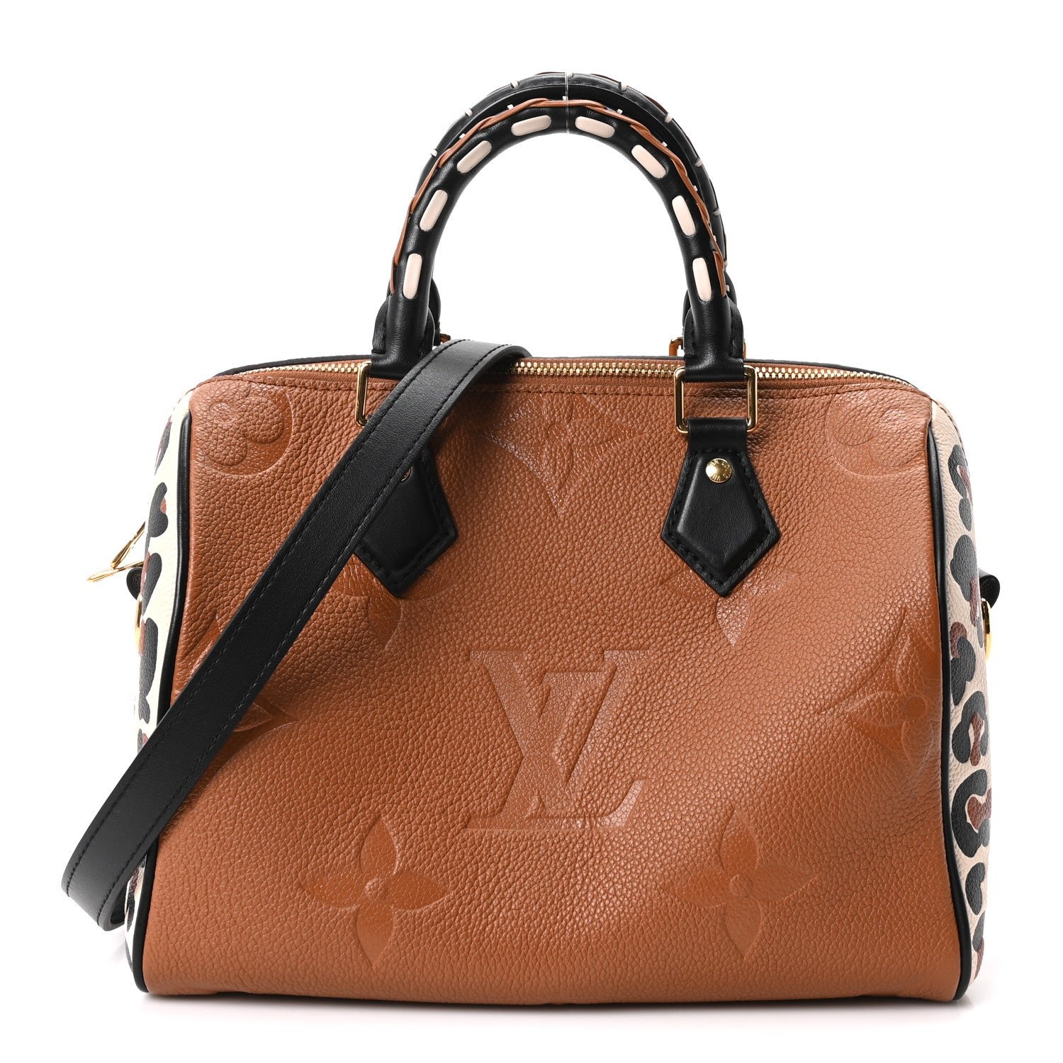 Louis Vuitton Empreinte Monogram Giant Wild At Heart Speedy Bandouliere 25 Caramel