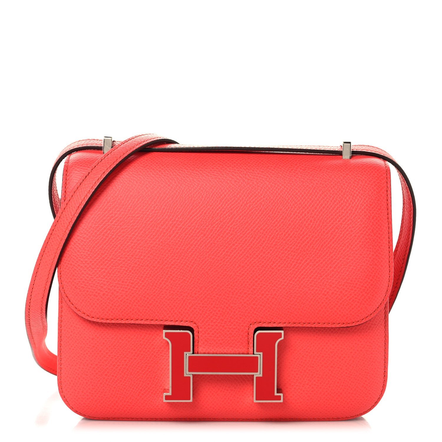 Hermes Hermes Epsom Enamel Constance 18 Rose Texas Rouge De Coeur