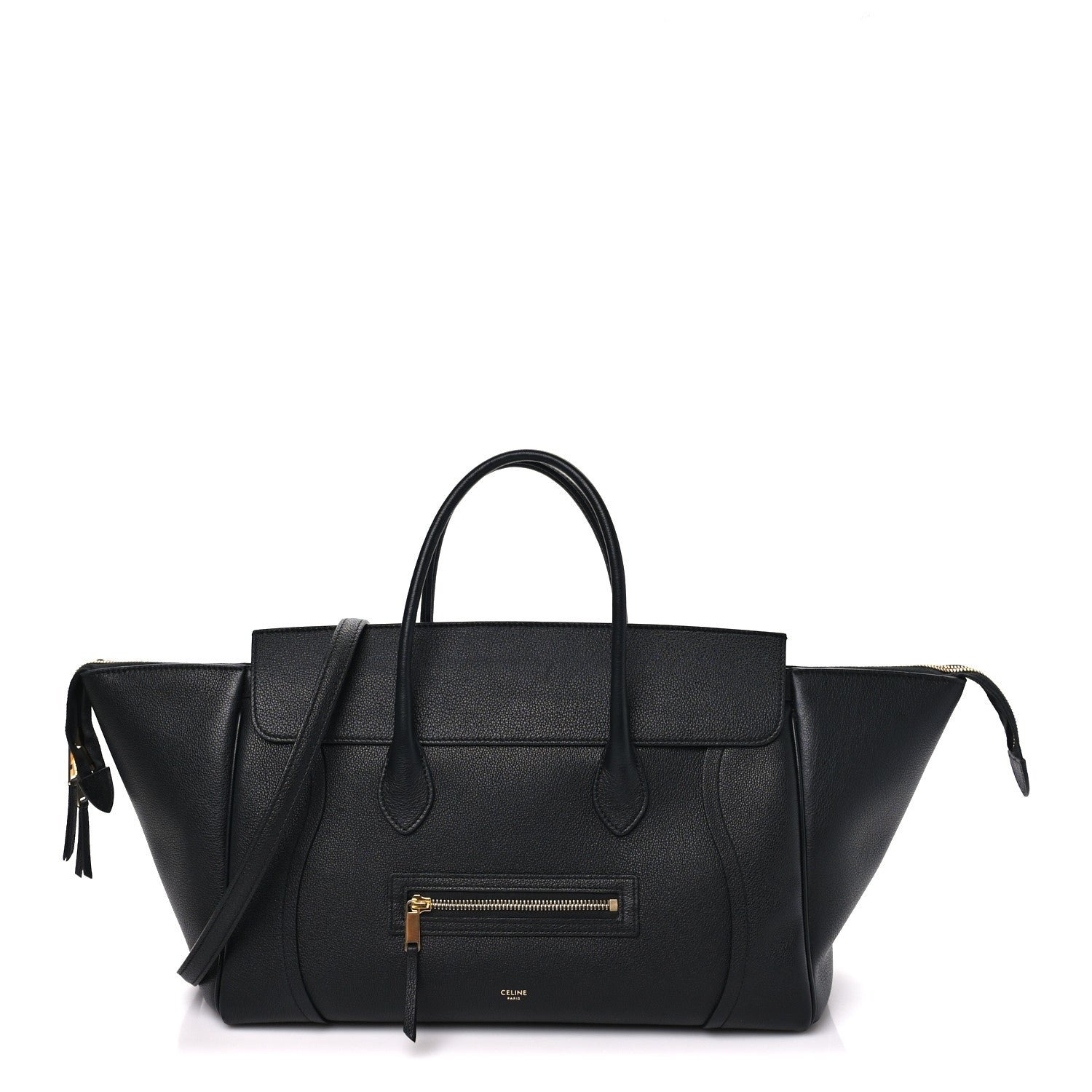 Celine Supple Shiny Lambskin Luggage Black