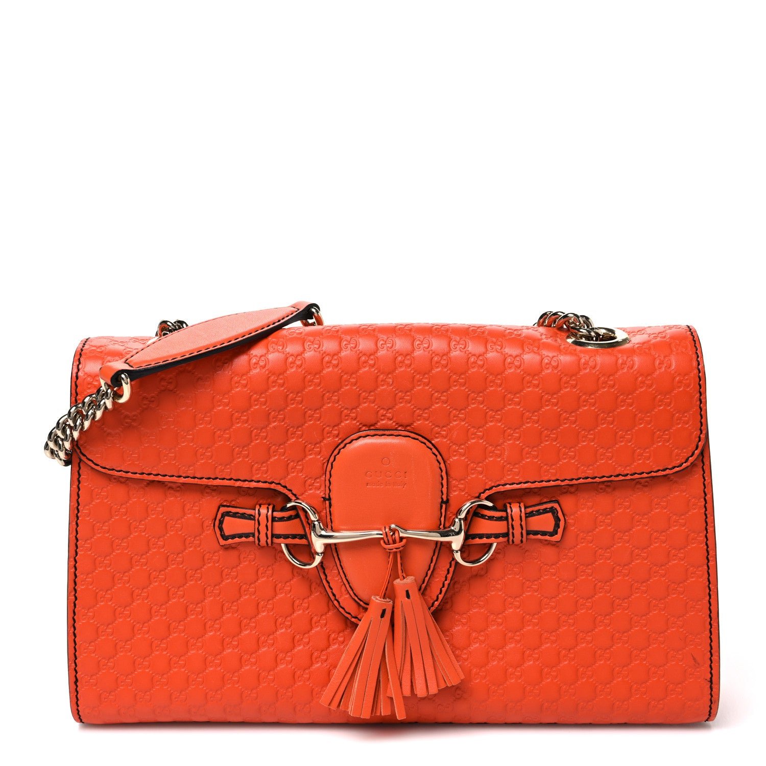 Gucci Microguccissima Medium Emily Chain Shoulder Bag Sun Orange