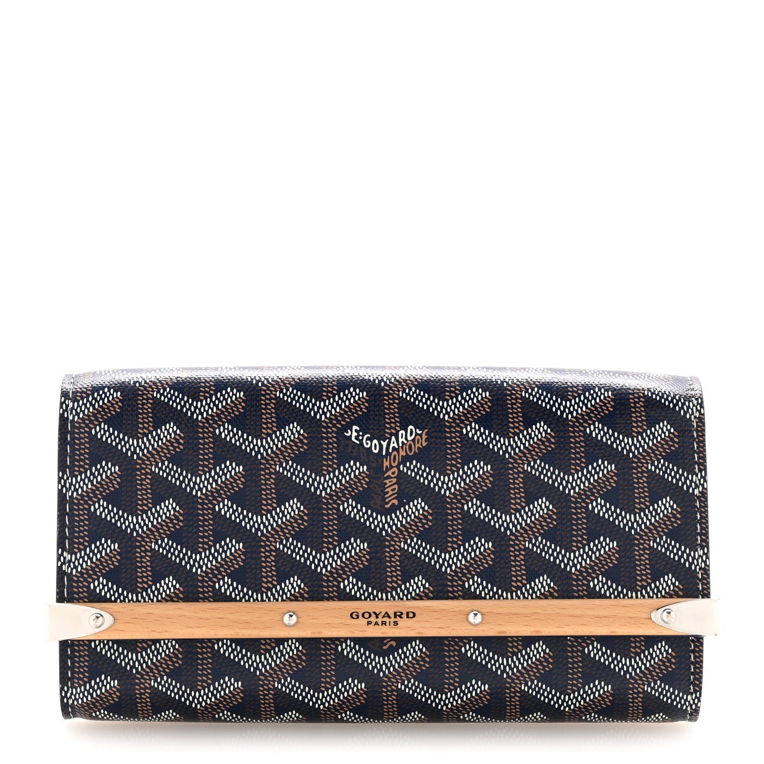 Goyard Goyardine Monte Carlo Bois Clutch Navy
