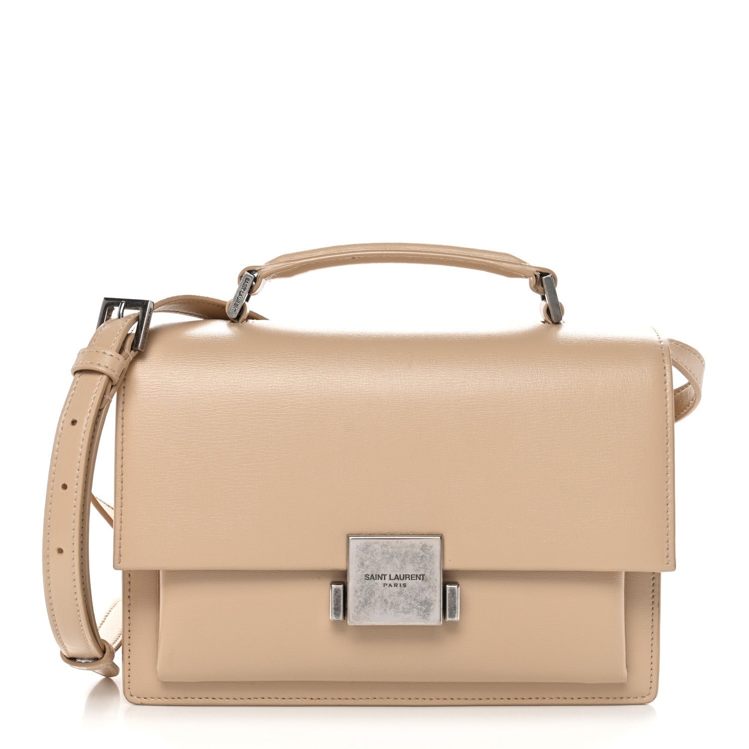 Saint Laurent Calfskin Medium Bellechasse Satchel Nude Powder
