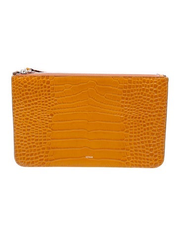 Embossed Leather Clutch w/ Tags