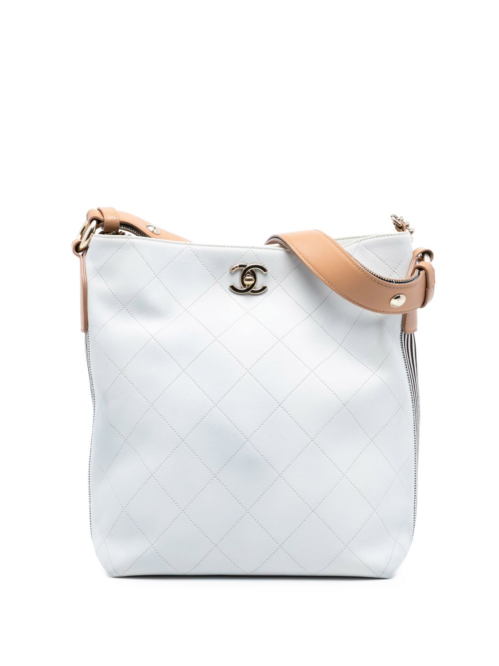 2019 Large Stitched Calfskin Button Up hobo bag