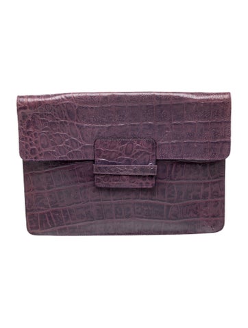 Embossed Leather Clutch