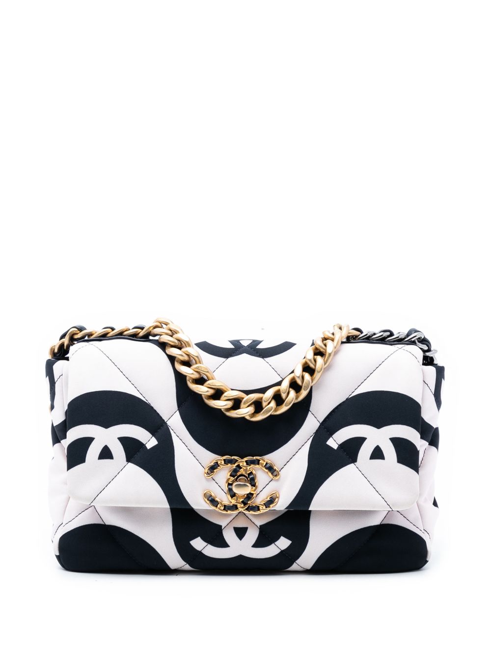 2021 Medium Printed Silk 19 Flap satchel