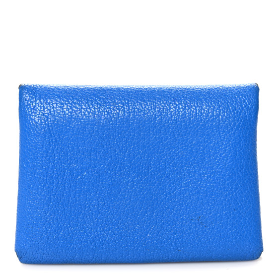 Hermes Chevre Mysore Calvi Duo Card Case Bleu Hydra