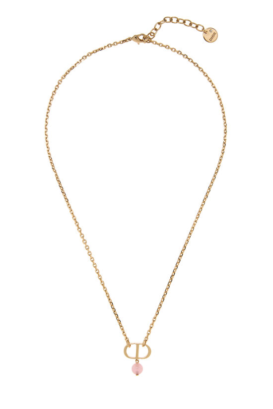 Dior Pink Rose Gold 'CD' Necklace Petite