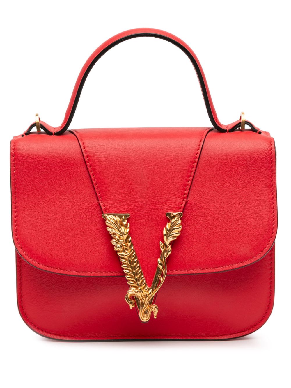 2021-2025 Small Leather Virtus Top Handle Flap satchel