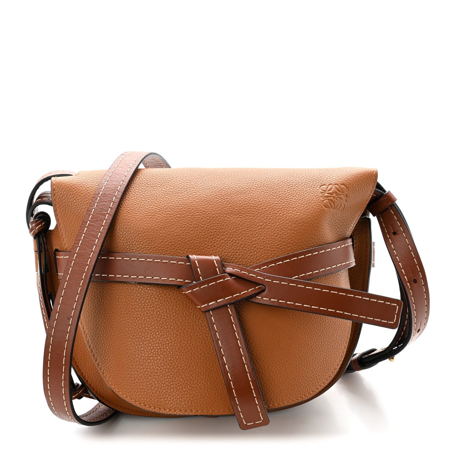 Loewe Grained Calfskin Small Gate Crossbody Bag  Caramel Pecan