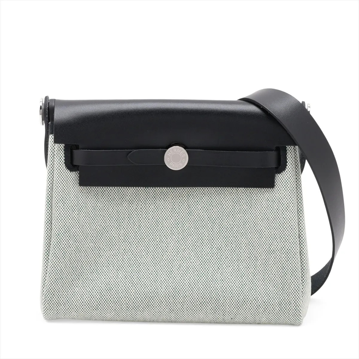 Hermès Herbag Zip 20 Mini Twirl Ash x Vash Hunter Green x black Silver Metal Fit