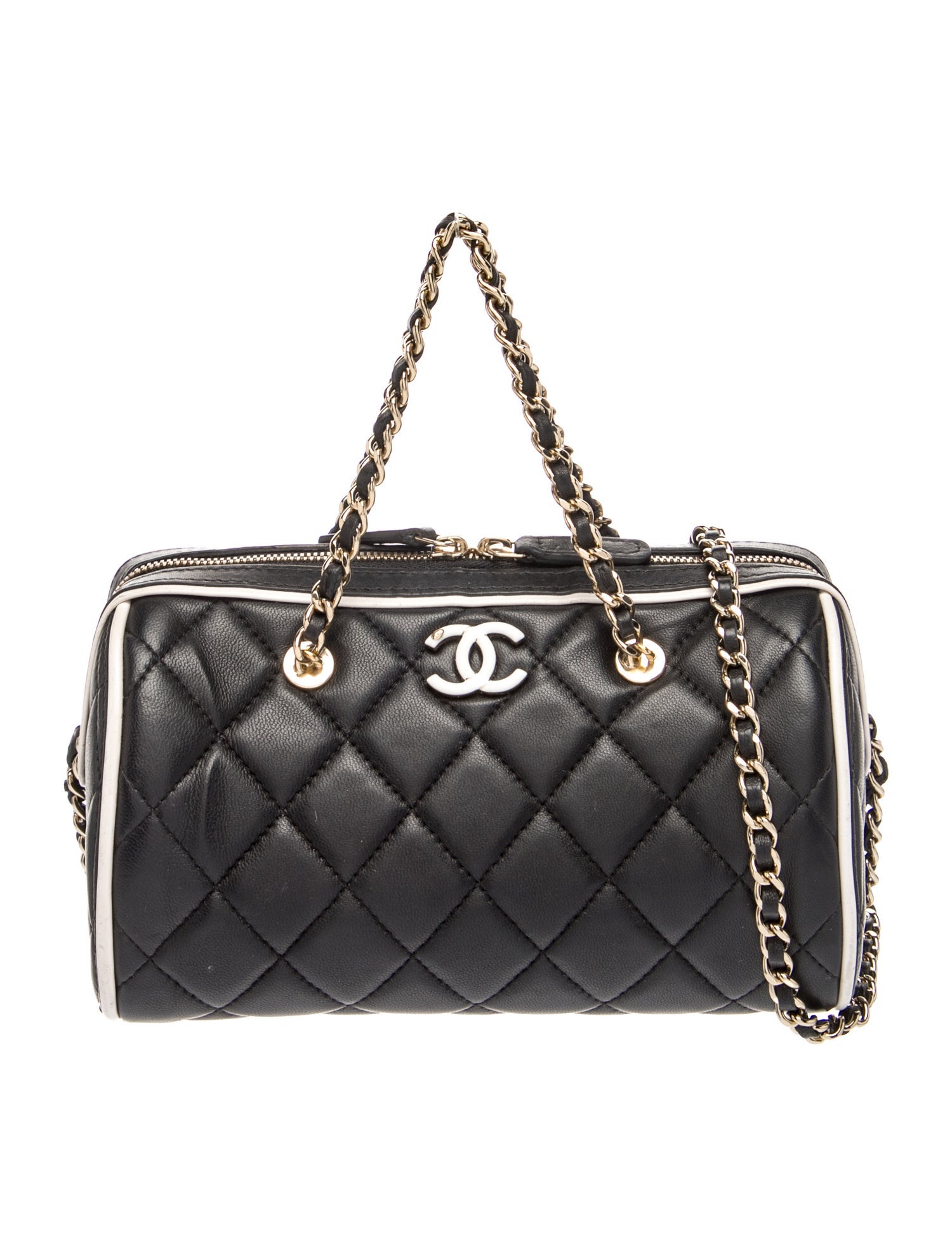 Quilted Barrel Clutch w/ Chain