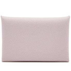 Hermes Mauve Sylvester Epsom Calvi Duo Card Holder Palladium Hardware, 2022