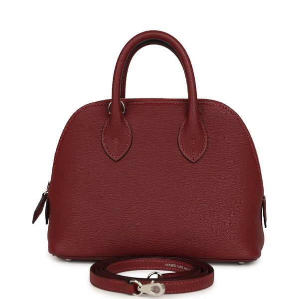Hermes 1923 Bolide Mini Rouge H Chevre Palladium Hardware