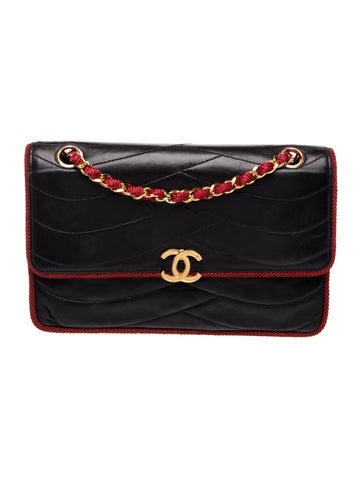 Satin-Trimmed Quilted Flap Bag