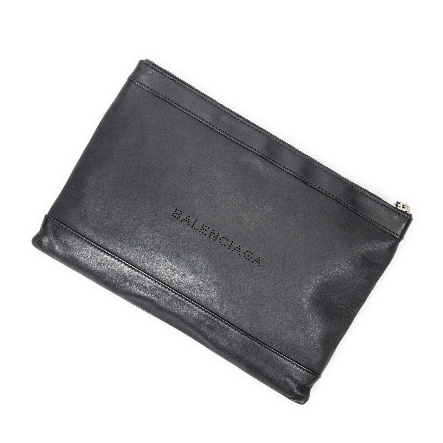 Leather M Navy Clip Pouch