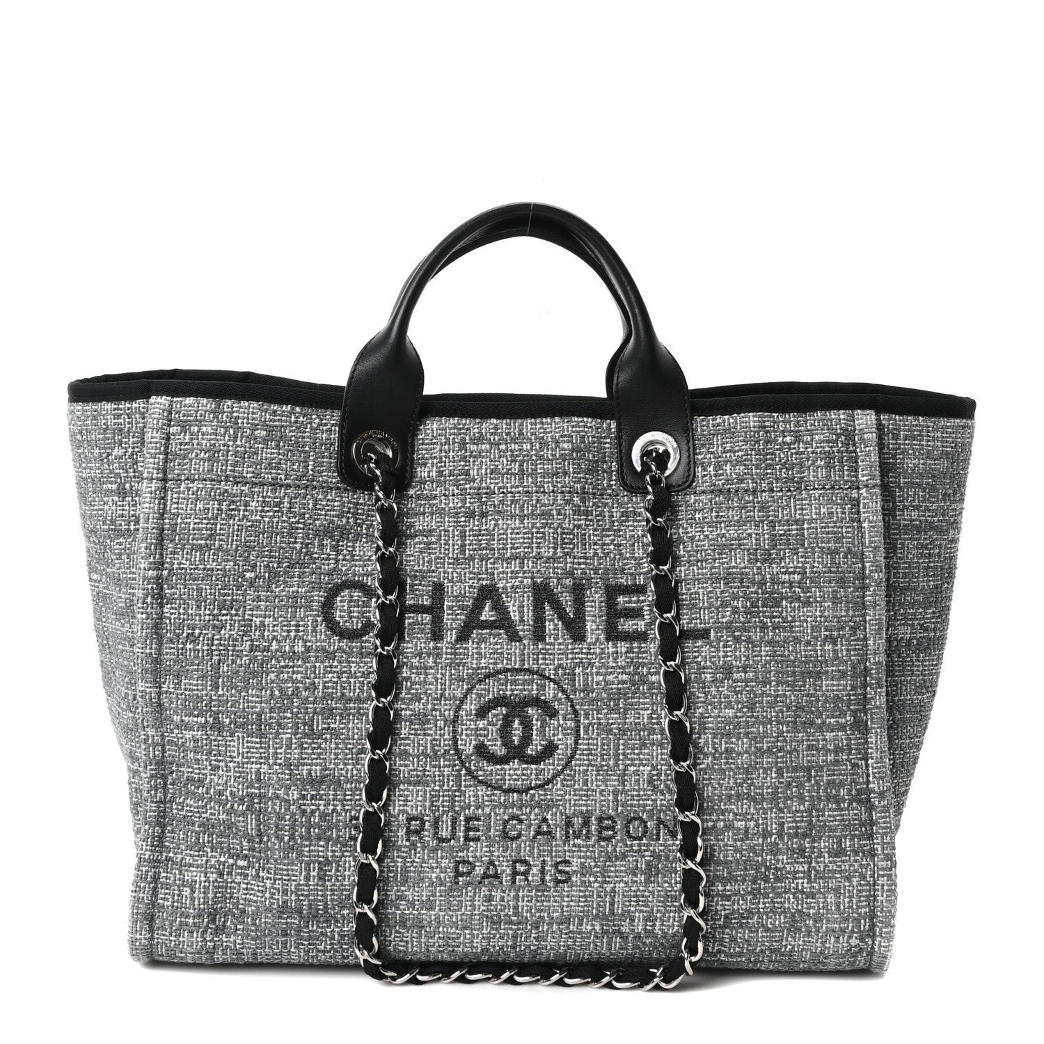 Chanel Canvas Medium Deauville Tote Charcoal