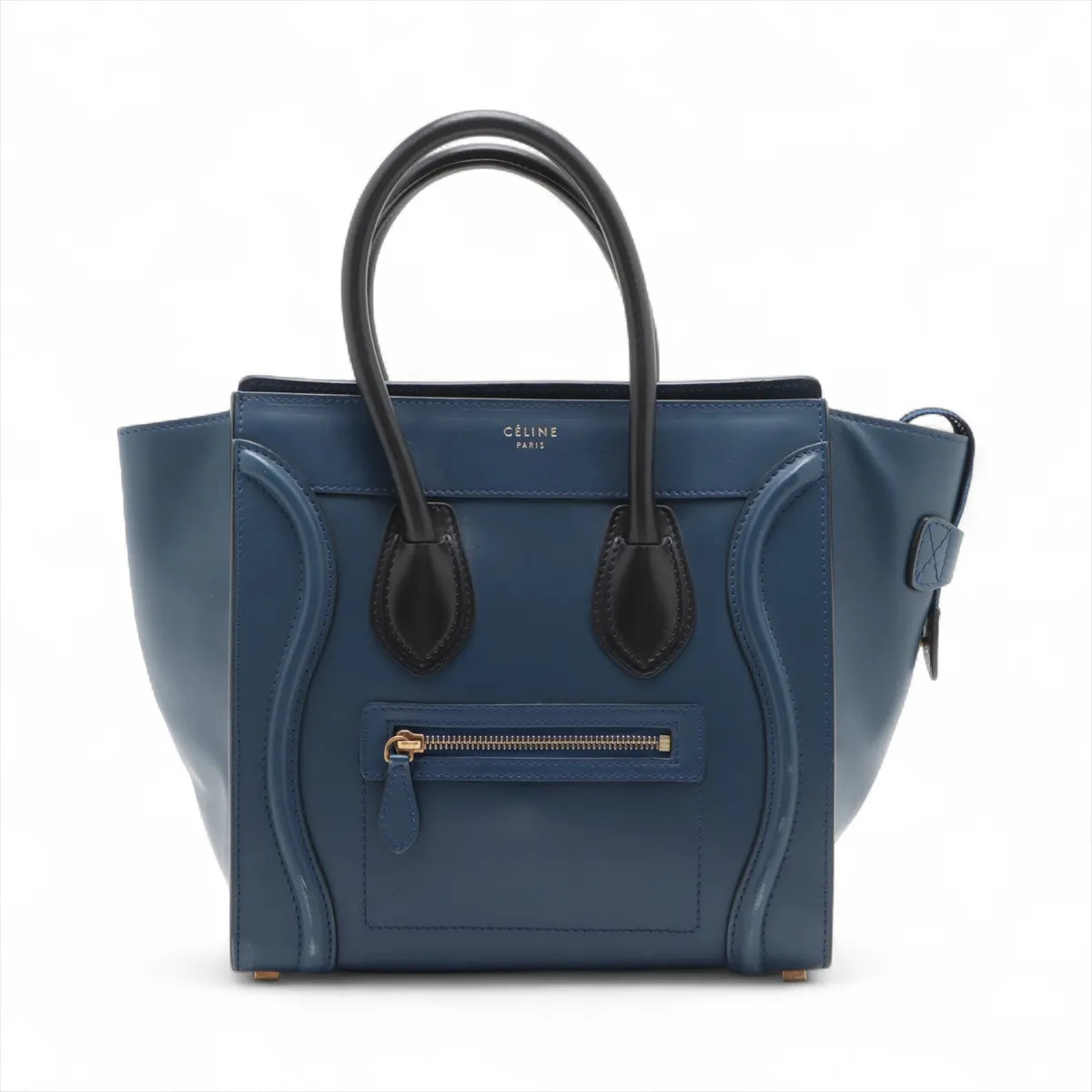 Celine Celine Luggage Micro Shopper Leather Hand bag navy x black