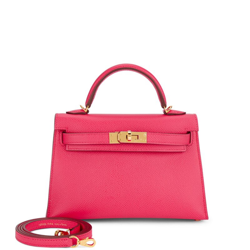 Hermes Rose Extreme Epsom Mini Kelly II 20 Gold Hardware, 2019