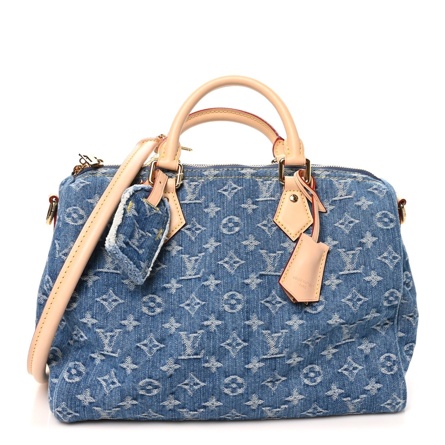 Louis Vuitton Monogram Denim Speedy Soft 30 Blue