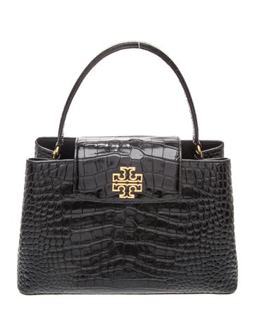 Embossed Leather Top Handle Bag