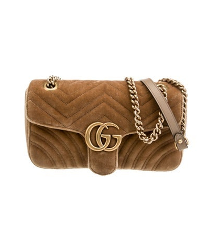 Gucci Velvet Small Marmont Matelasse Shoulder Bag