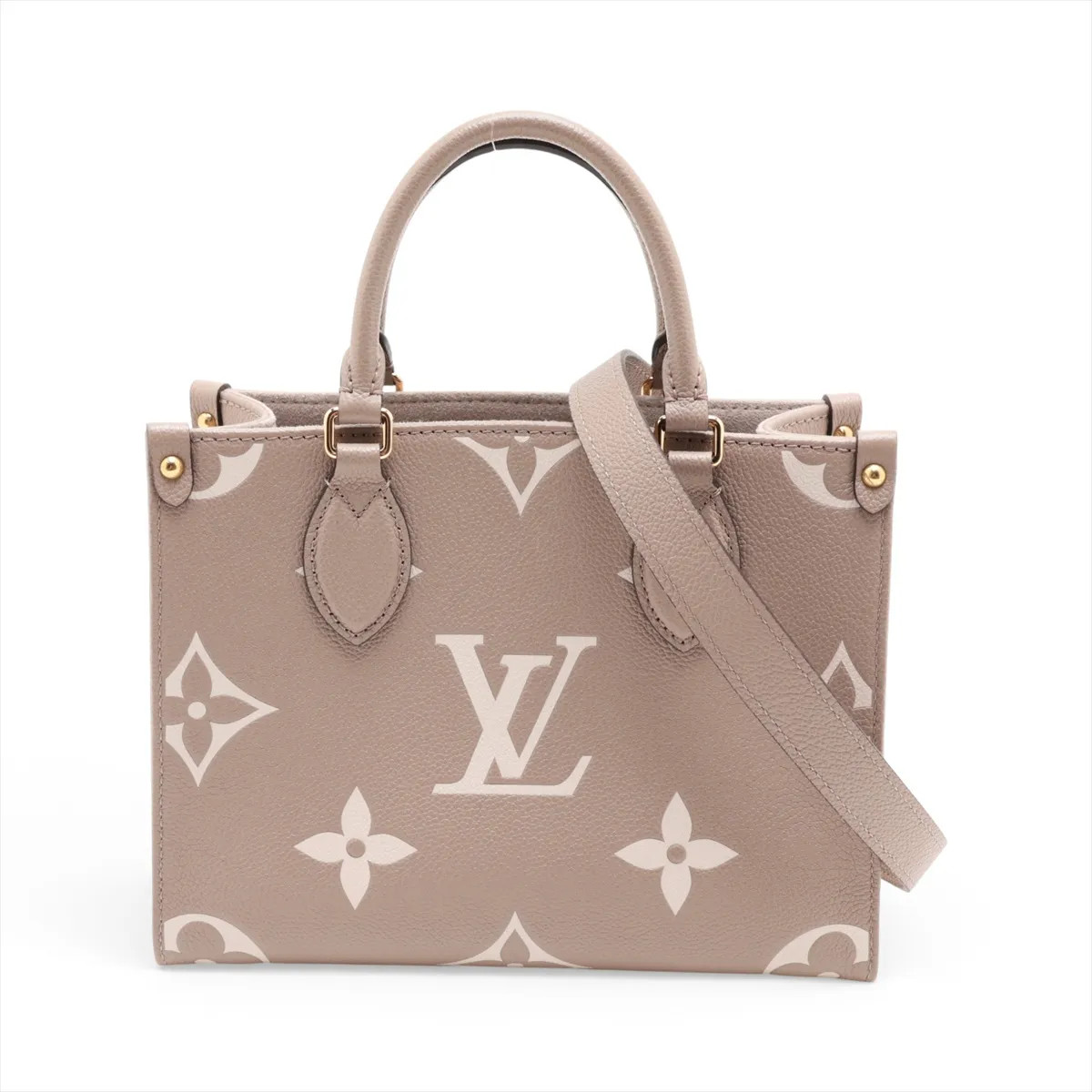Louis Vuitton bicolor monogram empreinte On the Go PM M45779 Beige There was an