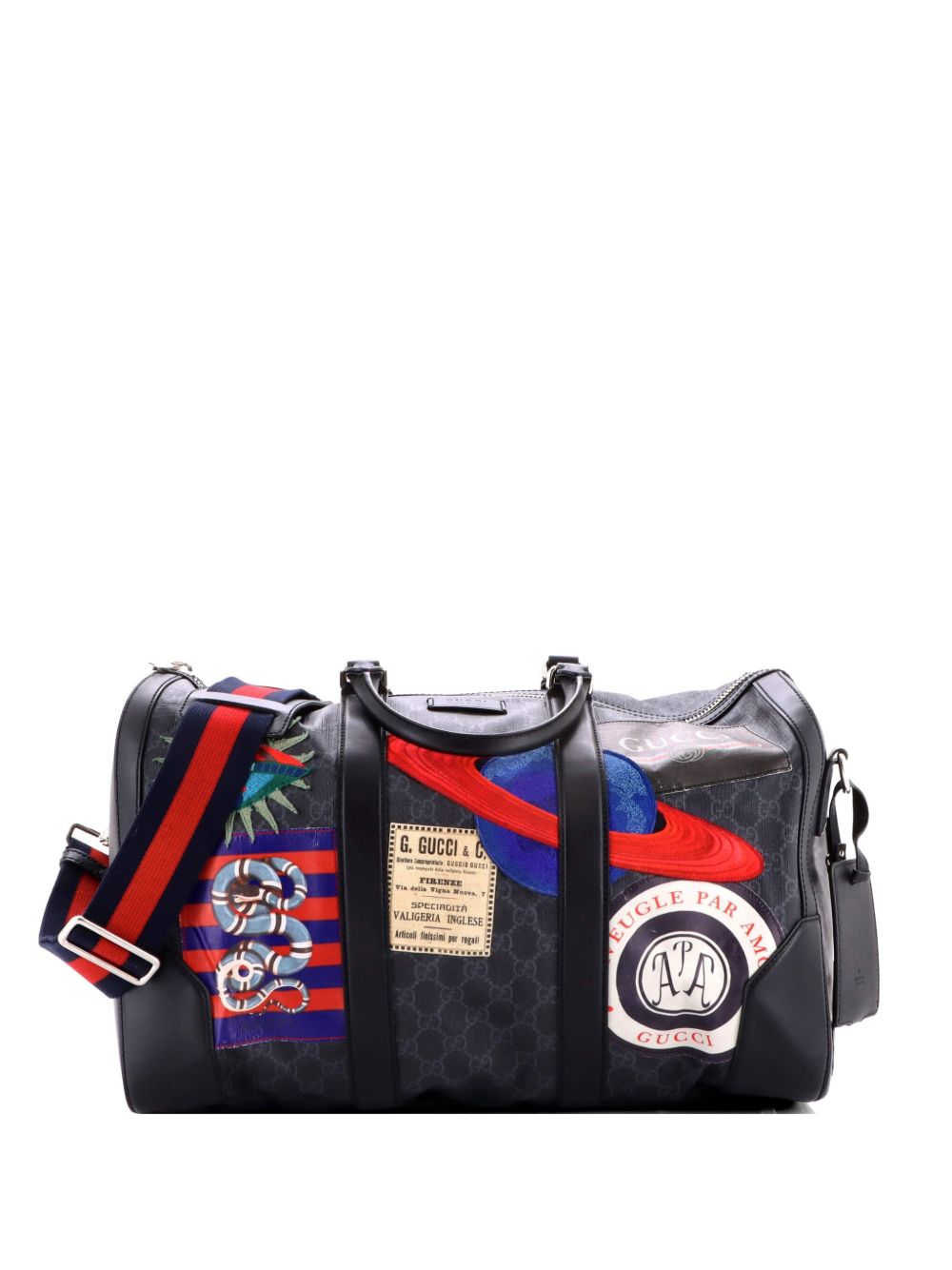 Night Courrier Carry On Convertible Duffle GG Coated Canvas with Applique Small travel bag