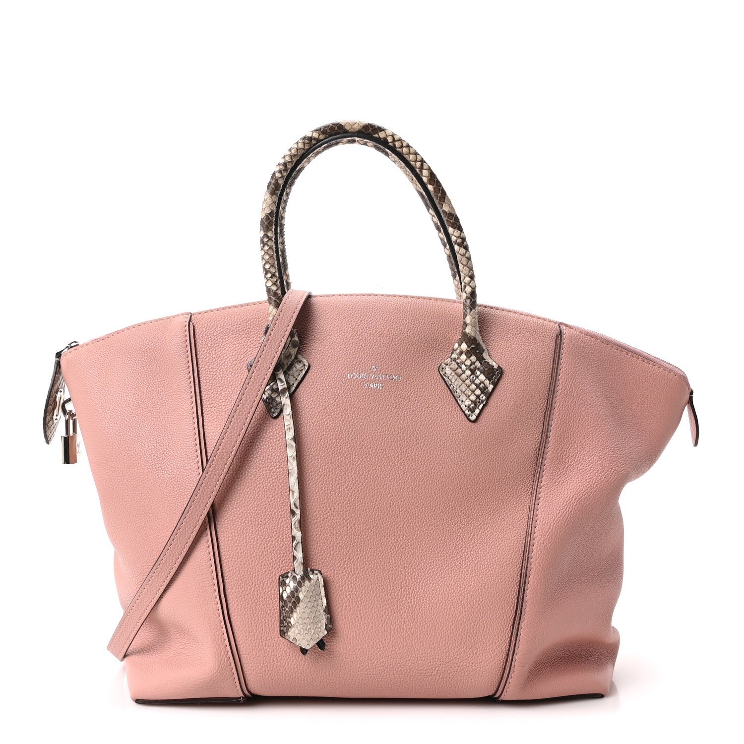 Louis Vuitton Veau Cachemire Snakeskin Soft Lockit MM Magnolia