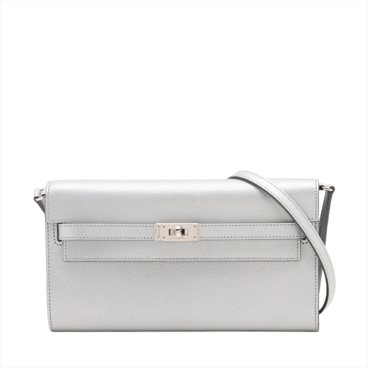 Hermès Kelly Wallet Togo Chèvre Shamukira Argent Silver Metal Fittings