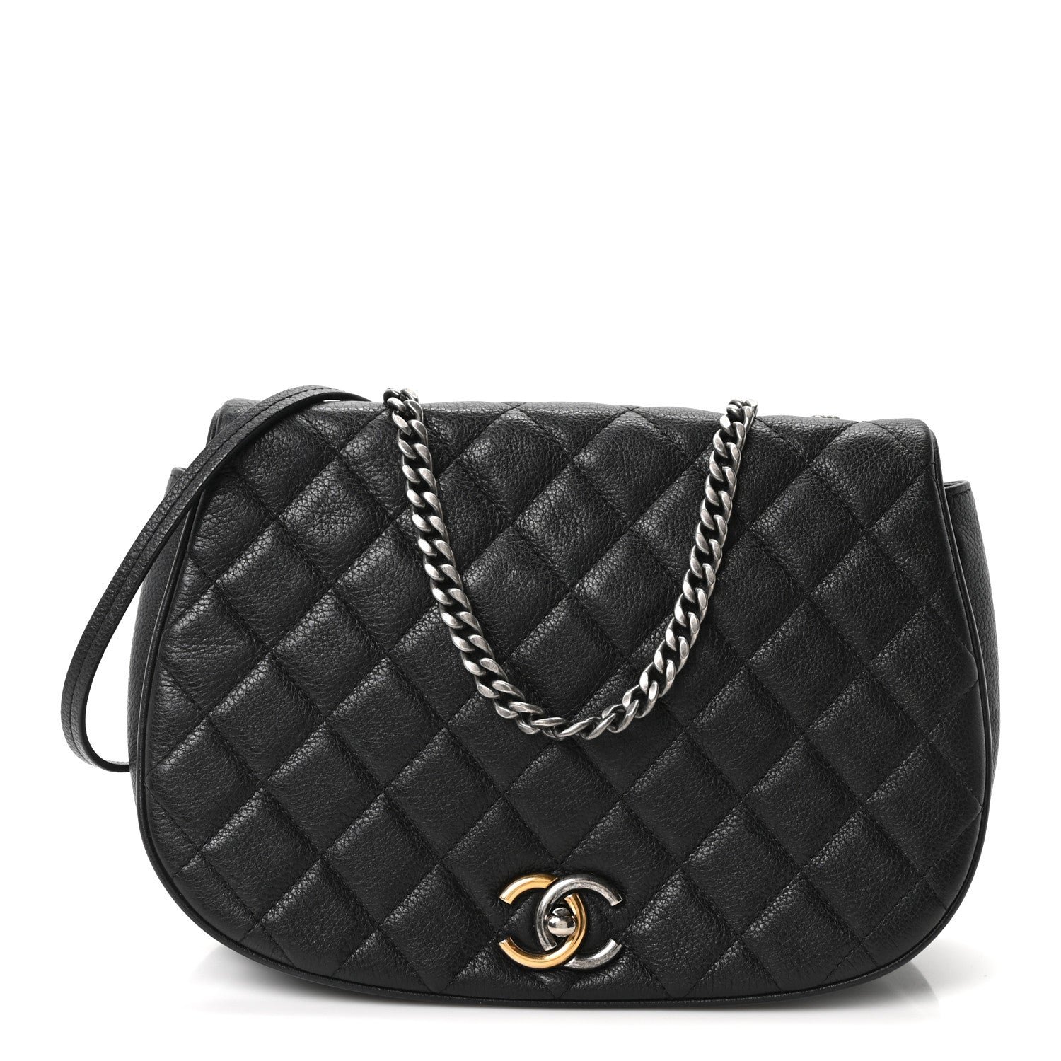 Chanel Calfskin Quilted Casual Pocket Messenger Flap Black