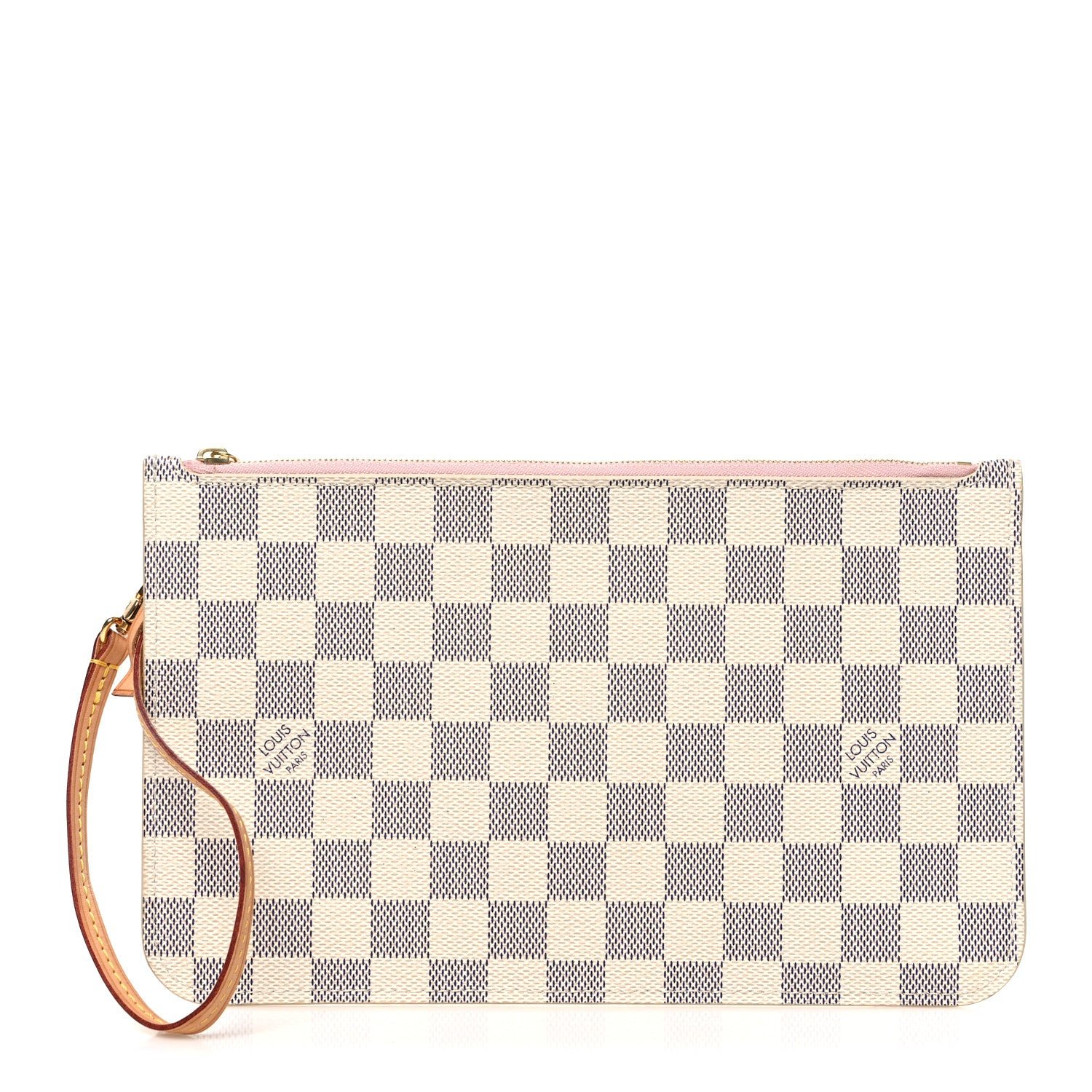 Louis Vuitton Damier Azur Neverfull MM GM Pochette Rose Ballerine