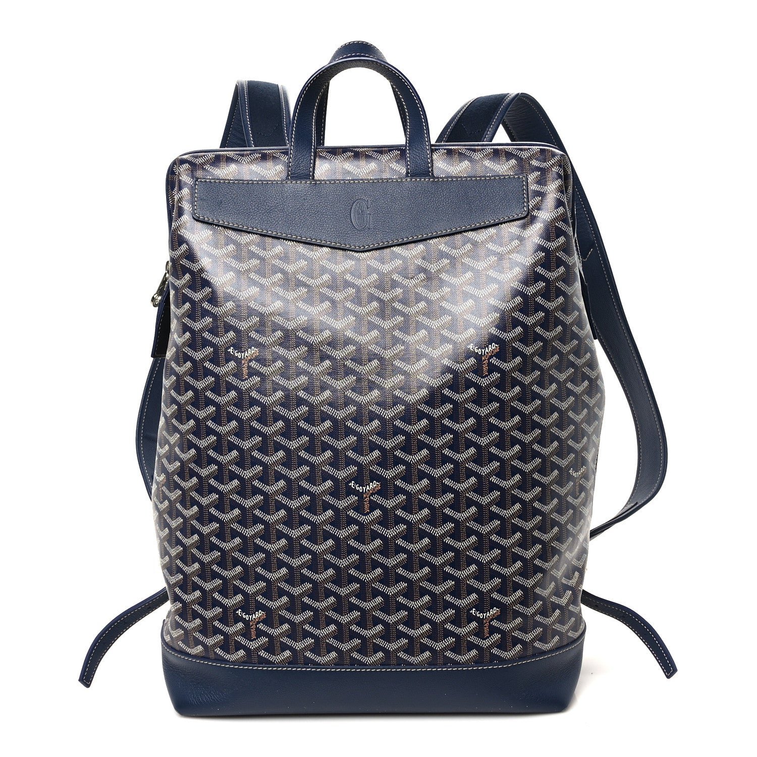 Goyard Goyard Goyardine Calfskin Cisalpin Backpack Navy Blue