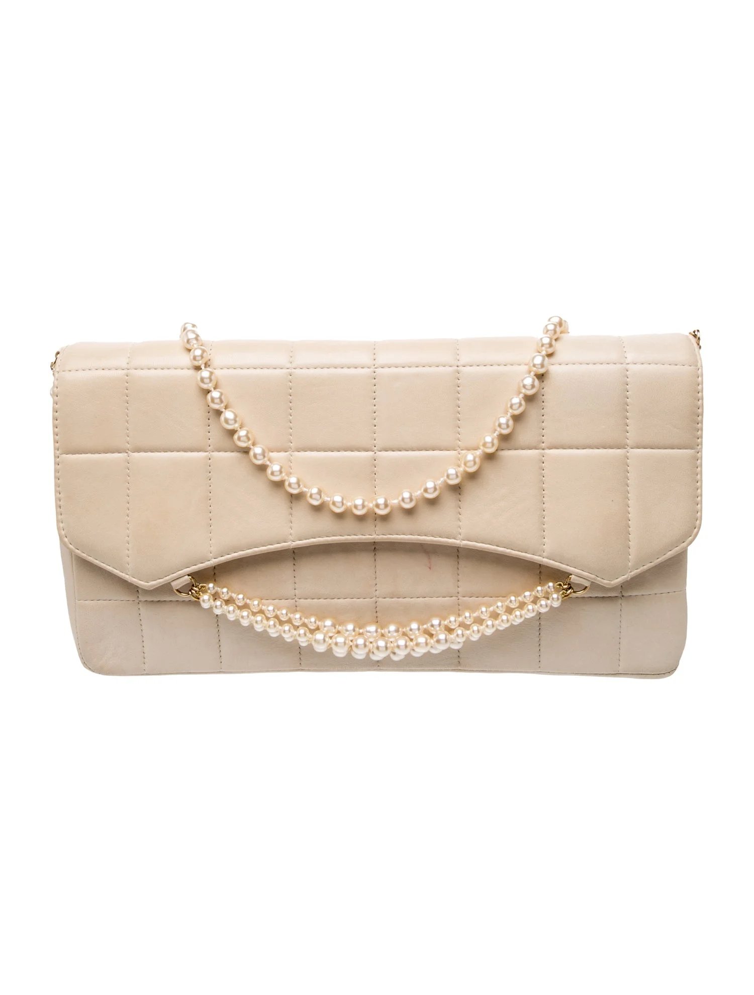 Chocolate Bar Pearl Chain Clutch
