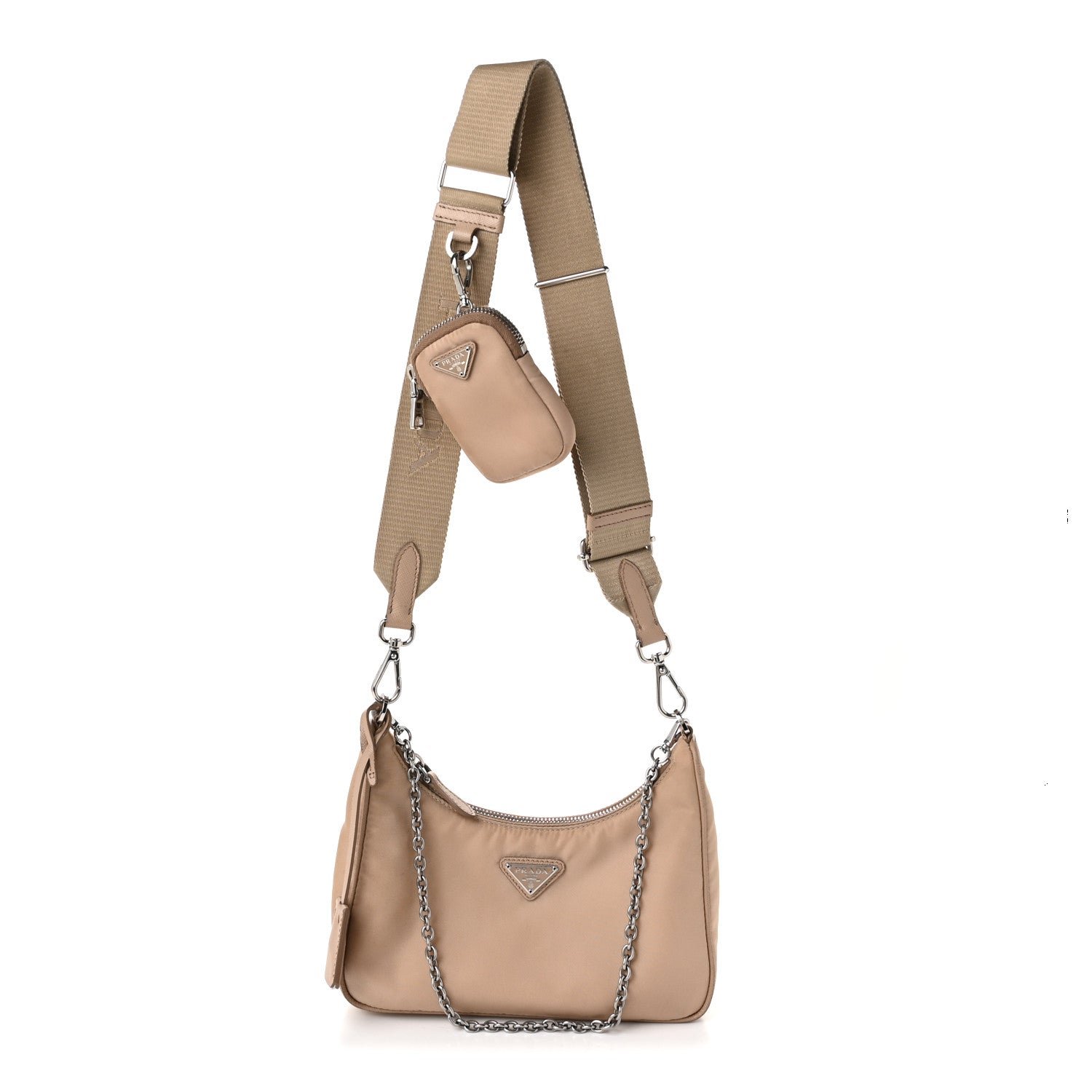 Prada Nylon Re-Edition 2005 Shoulder Bag Cammeo