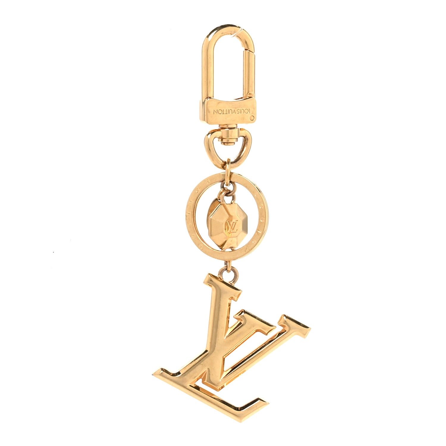 Louis Vuitton LV Facettes Bag Charm Key Holder Gold