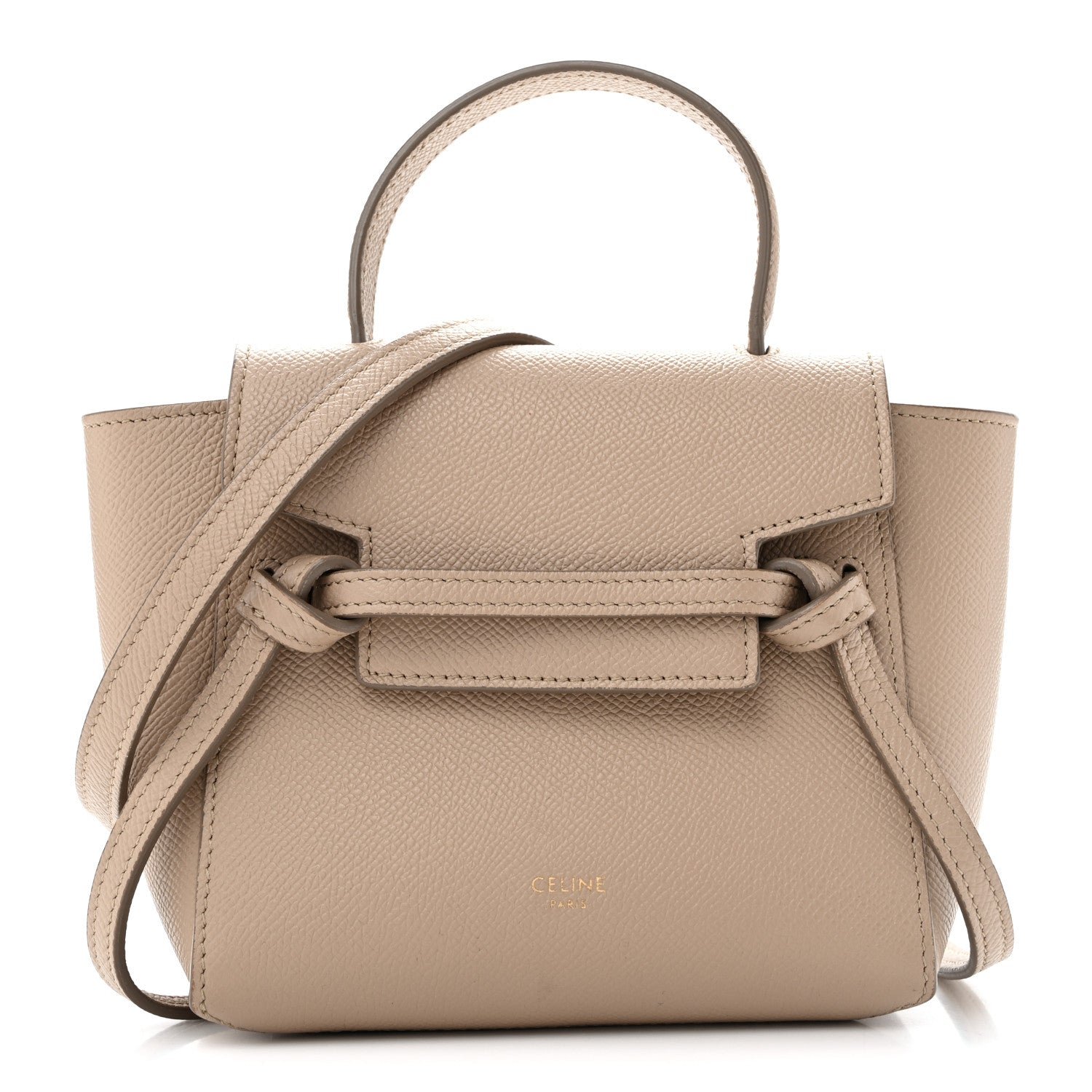 Celine Grained Calfskin Pico Belt Bag Light Taupe