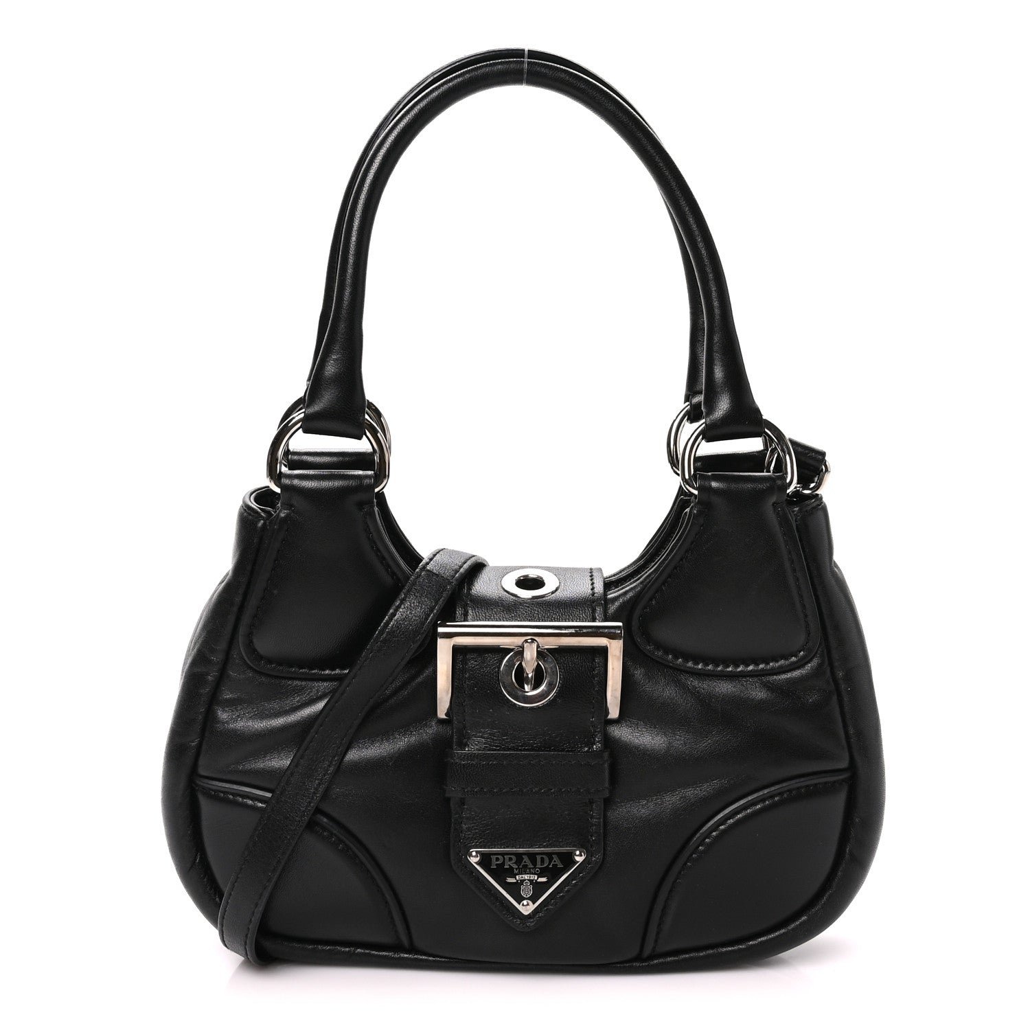 Prada Prada Nappa Soft Padded Re-Edition 2002 Moon Bag Black