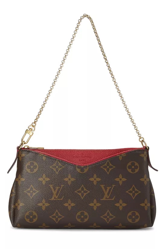 Red Monogram Canvas Pallas Clutch