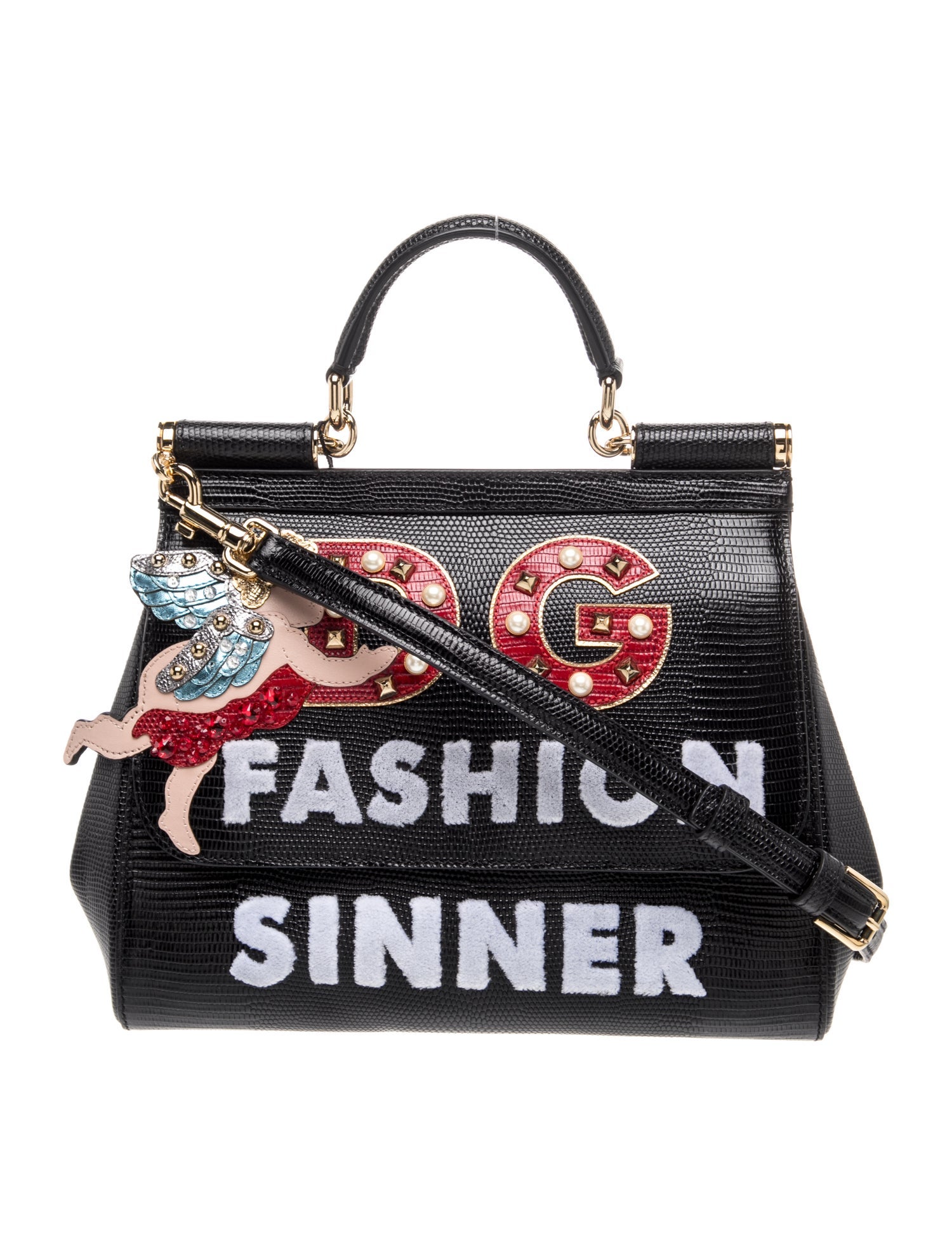 Faux Pearl Top Handle Bag
